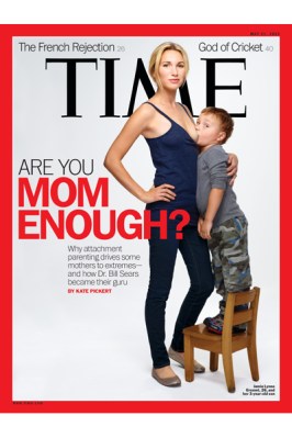 Jamie Lynne Grumet, 26, is a proponent of attachment parenting. Here she breast-feeds her son Aram, 3