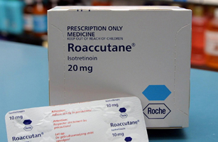 The acne drug Roaccutane photographed at a local p