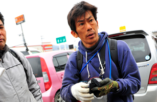 Japanese citizen in the aftermath of the tsunami