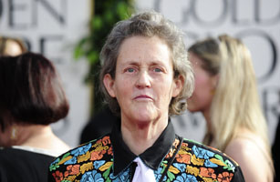 Writer Temple Grandin arrives on the red