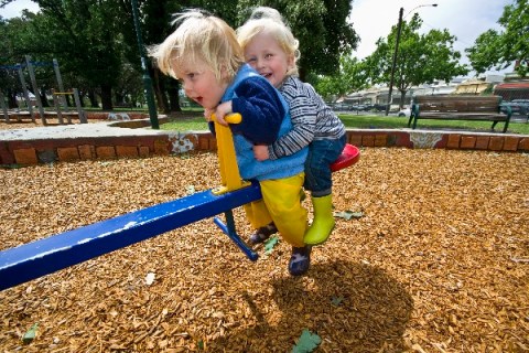 Preschoolers on playground