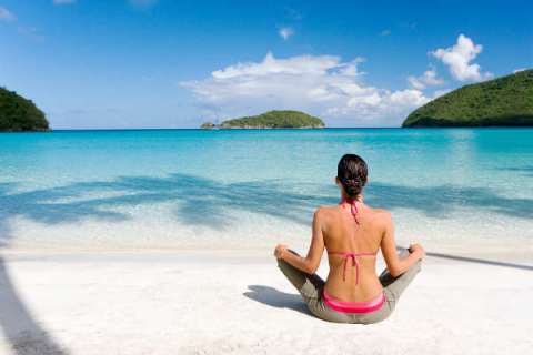 yoga on beach