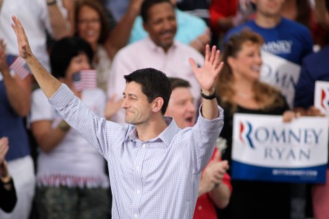 Presidential Candidate Mitt Romney Campaigns with His Vice Presidential Pick Rep. Paul Ryan