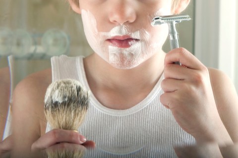 Little boy shaving