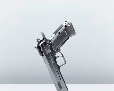 .44 Magnum Deseet Eagle Pistol Against A White Background