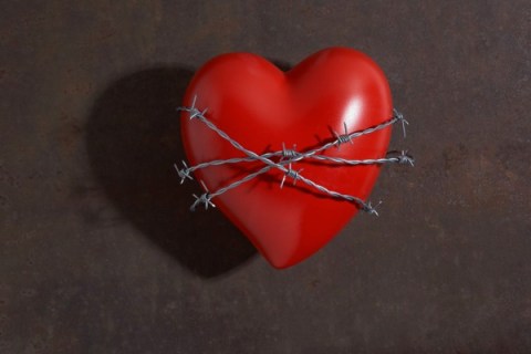 Heart wrapped in barbed wire