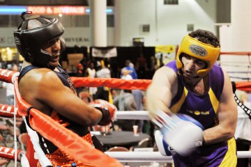 From Right: Tamerlan Tsamaev fights Lamar Fenner during the 2009 Golden Gloves National Tournament of Champions in Salt Lake City, on May 4, 2009.