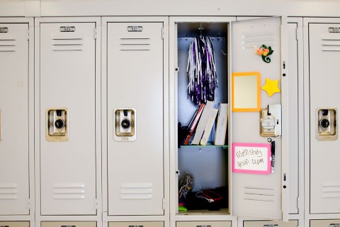 Open locker in junior high school