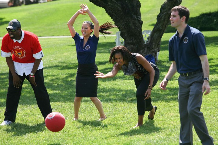 DC: FIRST LADY OBAMA JOINS SOUTH LAWN FITNESS ACTIVITIES